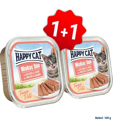 AKCIA Minkas Duo Paté Hydina a Losos 100g 1+1 (SK)