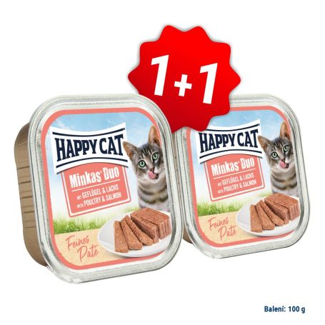 AKCIA Minkas Duo Paté Hydina a Losos 100g 1+1 (SK)