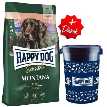 Akce Sensible Montana 10 kg + Barel na krmivo Happy Dog velký 43 l
