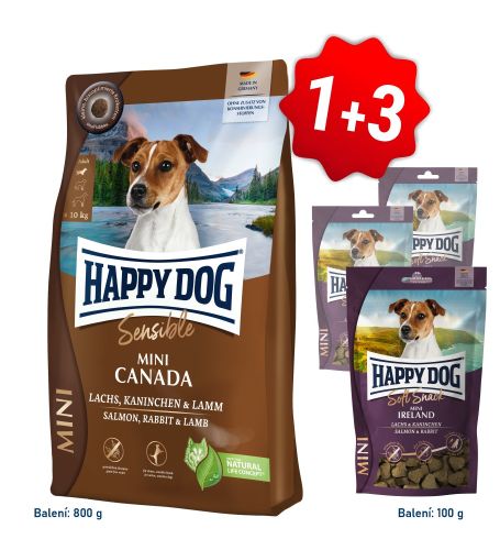 Akcia Mini Canada 800g + 3x Soft Snack Mini Ireland 100g SK