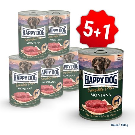 AKCE Konzerva Sensible pure Montana - koňská 400 g 5+1
