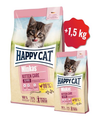 Akcia Minkas Kitten Care Geflügel 10 kg + 1,5 kg (SK) 