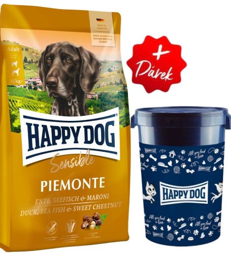 Akcia Sensible Piemonte 10 kg + Barel na krmivo Happy Dog velký 43 l