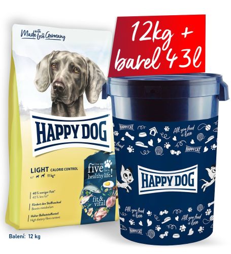 AKCE Light Calorie Control 12kg + barel na krmivo, velký