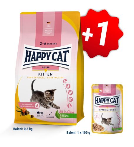 AKCE Kitten Land Geflügel 300 g + 1 kapsička