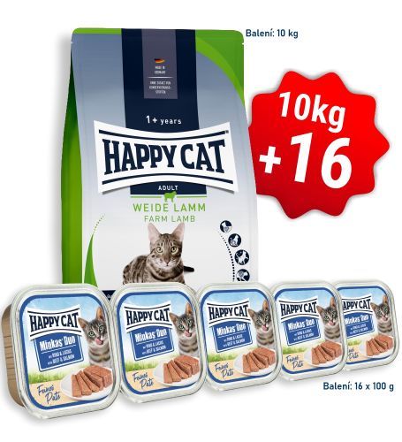 AKCE HC Culinary Adult Weide-Lamm / Jehněčí 10 kg  + 16x Minkas Duo Paté - Hovězí a Losos 100 g