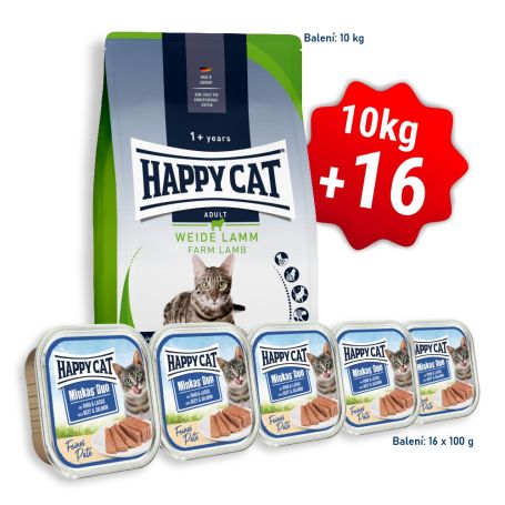 AKCE HC Culinary Adult Weide-Lamm / Jehněčí 10 kg  + 16x Minkas Duo Paté - Hovězí a Losos 100 g