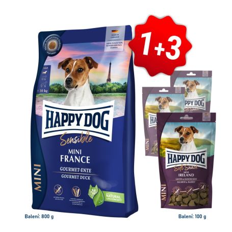 Akcia Mini France 800g + 3x Soft Snack Mini Ireland 100g SK
