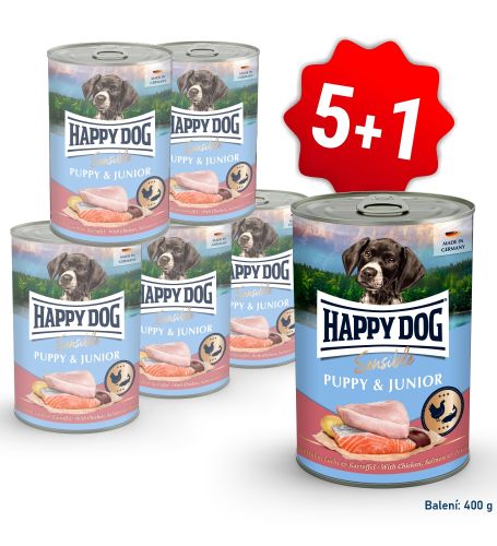 AKCIA Sensible Puppy & Junior - Huhn, Lachs - losos 400 g 5+1