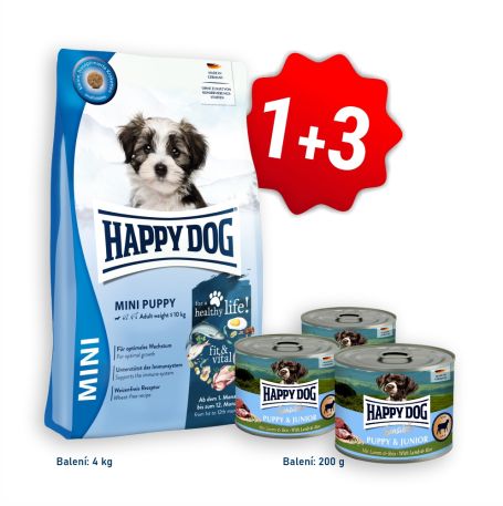 Akce Fit&Vital Mini Puppy 4 kg + 3x konzerva Puppy & Junior Lamm - jehněčí 200 g