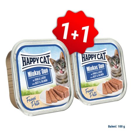 AKCIA Minkas Duo Paté Hovädzie a Losos 100g 1+1 (SK) 