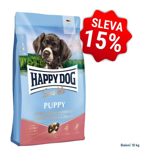 AKCIA Sensible Puppy Chicken, Salmon &  Potato 10 kg  so zľavou 15% (SK)