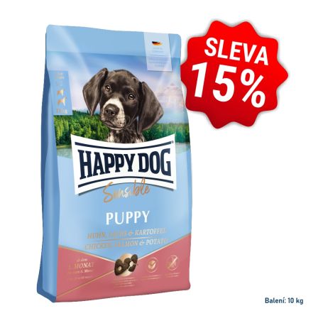 AKCIA Sensible Puppy Chicken, Salmon &  Potato 10 kg  so zľavou 15% (SK)