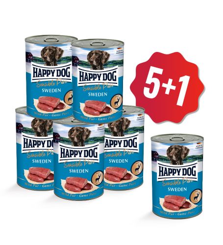 AKCIA Konzerva Sensible pure Sweden - zverinová 400 g 5+1  