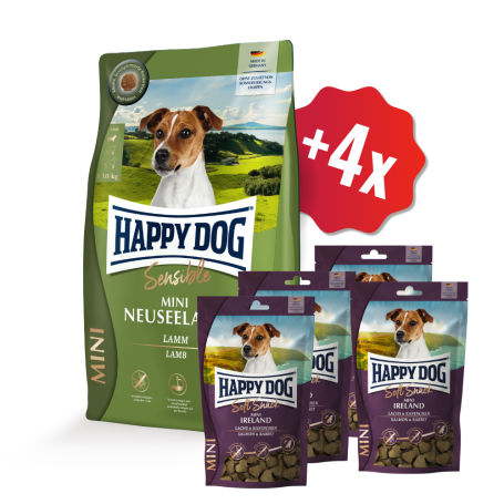 AKCE Mini Neuseeland 10 kg + 4 x Soft Snack 100 g 