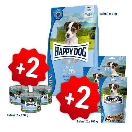 AKCIA Sensible Mini Puppy 800 g + 2 konzervy 200g a 2x pamlsek