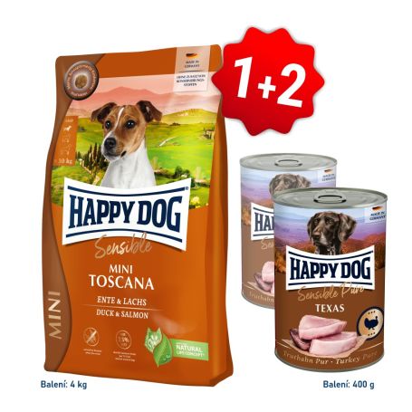 Akcia Mini Toscana 4kg  + 2x konzerva Truthahn Pur 400g SK 