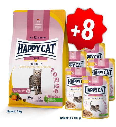 AKCIA Junior Land Ente 4 kg + 8 kapsiček