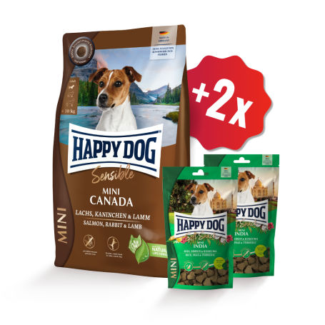 AKCE Mini Canada 4 kg + 2 x Soft Snack 100 g 