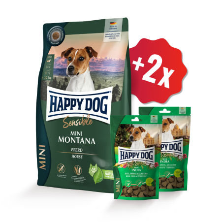 AKCE Mini Montana 4 kg + 2 x Soft Snack 100 g 