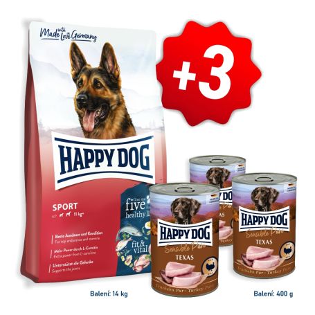 AKCE Fit & Vital Sport 14 kg + 3x konzerva Sensible Pure Texas - krůtí 400 g