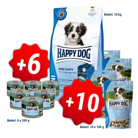 AKCIA fit & vital Mini Puppy 10 kg + 6 konzerv 200g a 10x pamlsek