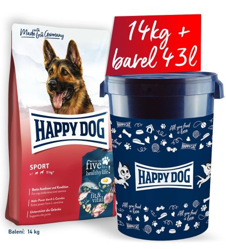 AKCE Sport Adult 14kg + barel na krmivo, velký
