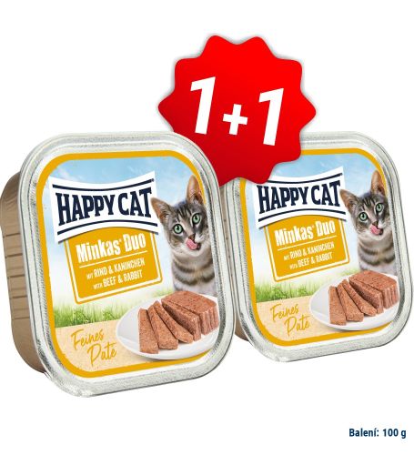AKCIA Minkas Duo Paté Hovädzie a Králik 100g 1+1 (SK)  