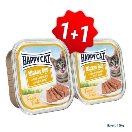 AKCIA Minkas Duo Paté Hovädzie a Králik 100g 1+1 (SK)  