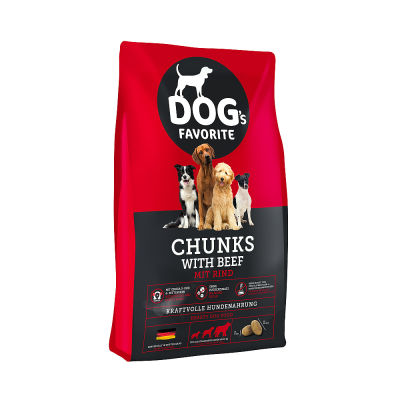Dogs favorit Chunks with beef 15 kg