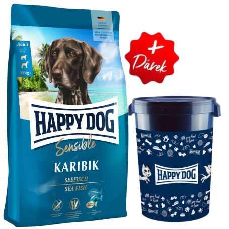 Akce Sensible Karibik 11 kg + Barel na krmivo Happy Dog velký 43 l