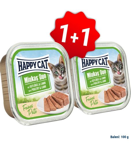 AKCIA Minkas Duo Paté Hydina a Jahňa 100g 1+1 (SK) 