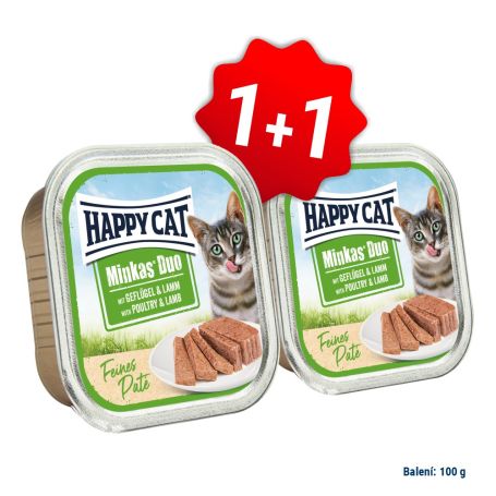 AKCIA Minkas Duo Paté Hydina a Jahňa 100g 1+1 (SK) 