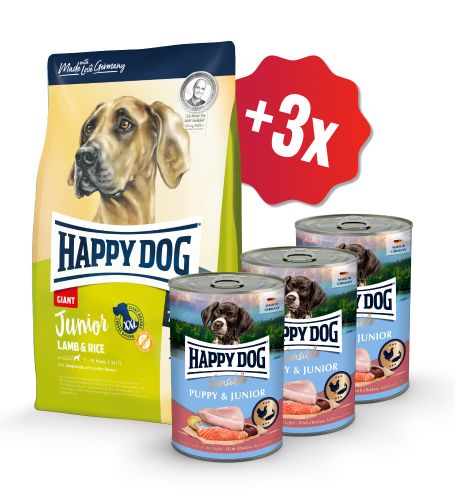 AKCIA  Junior Giant Lamb & Rice 15kg + 3x Puppy Lachs SK