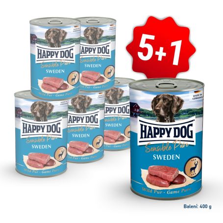 AKCE Konzerva Sensible pure Sweden - zvěřinová 400 g 5+1 