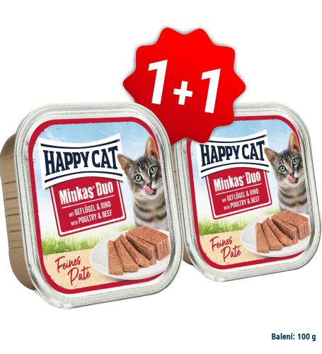 AKCIA Minkas Duo Paté Hydina a Hovädzie 100g 1+1 (SK) 