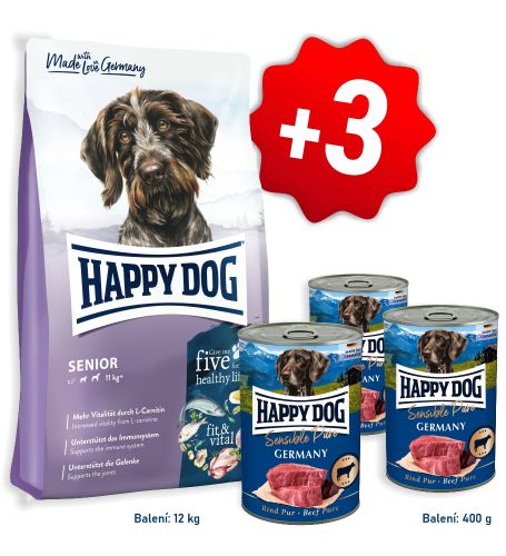 AKCIA Fit & Vital Senior 12 kg + 3x konzerva Sensible Pure Germany - hovädzie 400 g (SK)