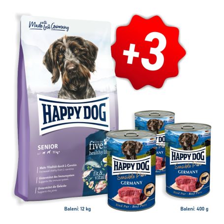 AKCIA Fit & Vital Senior 12 kg + 3x konzerva Sensible Pure Germany - hovädzie 400 g (SK)
