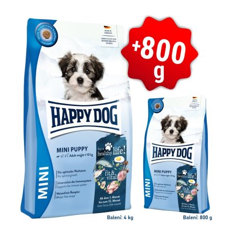 AKCIA Fit & Vital Mini Puppy 4 kg + 800g (SK)