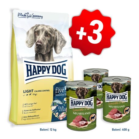 AKCIA Fit & Vital Light Calorie Control 12 kg + 3x konzerva Sensible Pure Neuseeland - jahňacie 400 g (SK)