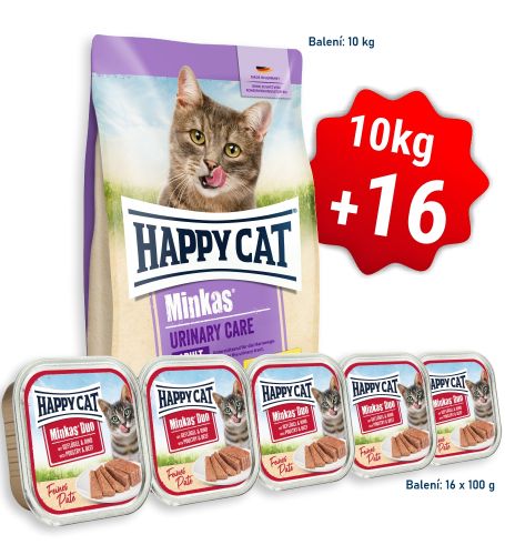 AKCIA HC Minkas Urinary Care Geflügel 10 Kg  + 16x Minkas Duo Paté Hydina & Hovädzie 100 g