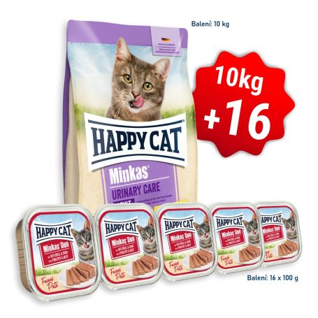 AKCIA HC Minkas Urinary Care Geflügel 10 Kg  + 16x Minkas Duo Paté Hydina & Hovädzie 100 g