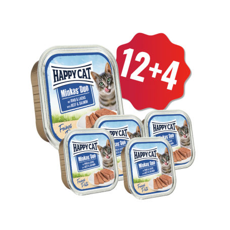 AKCIA HC Minkas Duo Paté Hovädzie & Losos 100g 12+4 SK 