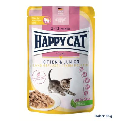 Kapsička Kitten & Junior Hydina 85 g / Land-Geflügel