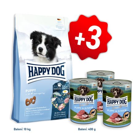 AKCIA Fit & Vital Puppy 10 kg + 3x konzerva Puppy & Junior Lamm - jahňacie 400 g