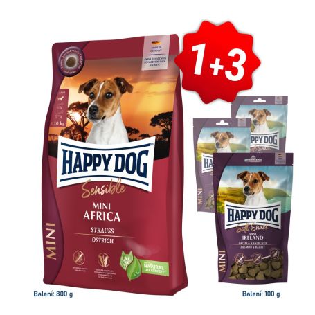 Akcia Mini Africa 800g + 3x Soft Snack Mini Ireland 100g SK