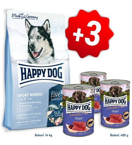 AKCIA Fit & Vital Sport Nordic 14 kg + 3x konzerva Sensible Pure Italy -  byvolie 400 g (SK)