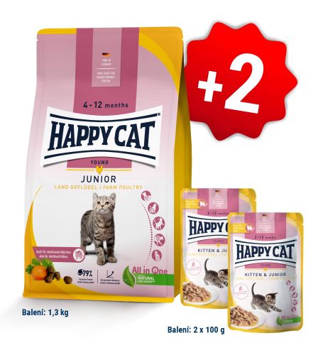 AKCIA Junior Land Ente 1,3 kg + 2 kapsičky