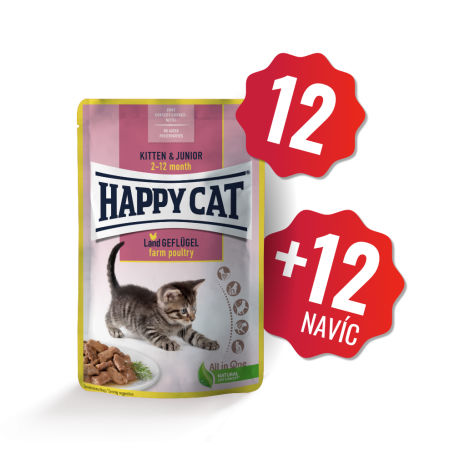 AKCE Kapsička Kitten & Junior Land-Geflügel 85g (12+12)