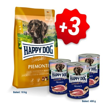 AKCIA HD Sensible Piemonte 10kg + 3x Konzerva Ente Pur (France) 400g